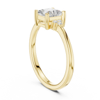 10K Yellow Gold Princess-Cut Moissanite Diamond Engagement Ring