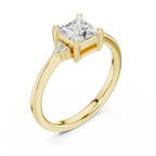 10K Yellow Gold Princess-Cut Moissanite Diamond Engagement Ring