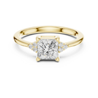 10K Yellow Gold Princess-Cut Moissanite Diamond Engagement Ring