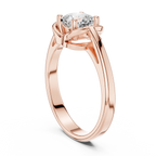 14K White Gold Cushion-Cut Architectural Petal Solitaire Diamond Engagement Ring