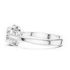 14K White Gold Cushion-Cut Architectural Petal Solitaire Diamond Engagement Ring