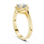 14K White Gold Cushion-Cut Architectural Petal Solitaire Diamond Engagement Ring
