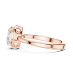 10K Rose Gold Oval-Cut Architectural Scalloped Moissanite Diamond Ring