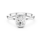 10K Rose Gold Oval-Cut Architectural Scalloped Moissanite Diamond Ring