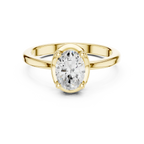 10K Rose Gold Oval-Cut Architectural Scalloped Moissanite Diamond Ring
