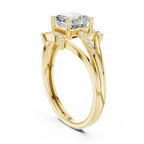 18K White Gold Square Emerald-Cut Diamond Engagement Ring