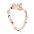 14K Yellow Gold Kite-Set Princess-Cut Diamond Engagement Ring