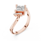 14K Yellow Gold Kite-Set Princess-Cut Diamond Engagement Ring