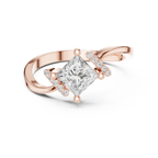 14K Yellow Gold Kite-Set Princess-Cut Diamond Engagement Ring