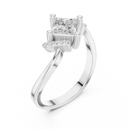 14K Yellow Gold Kite-Set Princess-Cut Diamond Engagement Ring