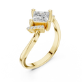 14K Yellow Gold Kite-Set Princess-Cut Diamond Engagement Ring