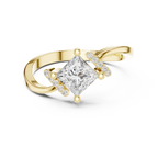 14K Yellow Gold Kite-Set Princess-Cut Diamond Engagement Ring