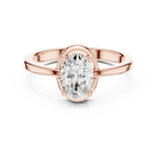 10K White Gold Oval-Cut Minimalist Solitaire Diamond Engagement Ring