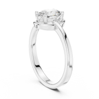 10K White Gold Oval-Cut Minimalist Solitaire Diamond Engagement Ring