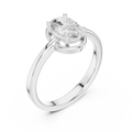10K White Gold Oval-Cut Minimalist Solitaire Diamond Engagement Ring
