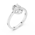 10K White Gold Oval-Cut Minimalist Solitaire Diamond Engagement Ring
