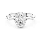 10K White Gold Oval-Cut Minimalist Solitaire Diamond Engagement Ring