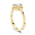 10K White Gold Oval-Cut Minimalist Solitaire Diamond Engagement Ring