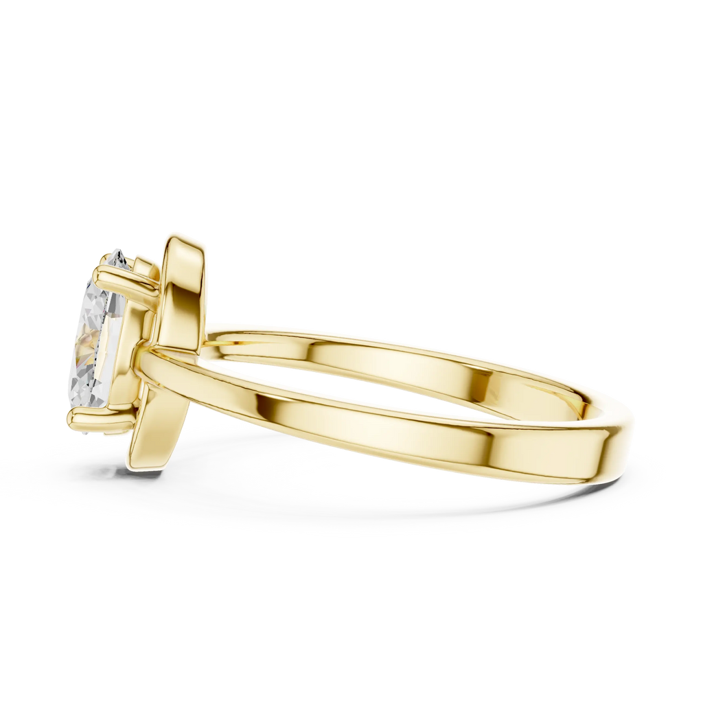 10K White Gold Oval-Cut Minimalist Solitaire Diamond Engagement Ring