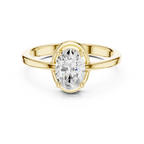 10K White Gold Oval-Cut Minimalist Solitaire Diamond Engagement Ring