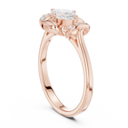14K White Gold Marquise-Cut Diamond Engagement Winged Pavé Ring