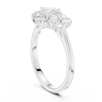 14K White Gold Marquise-Cut Diamond Engagement Winged Pavé Ring