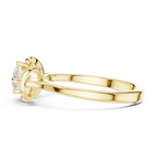 14K White Gold Marquise-Cut Diamond Engagement Winged Pavé Ring