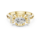 14K White Gold Marquise-Cut Diamond Engagement Winged Pavé Ring