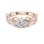 10K Yellow Gold Marquise-Cut Diamond Engagement Infinity Vine Ring