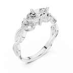 10K Yellow Gold Marquise-Cut Diamond Engagement Infinity Vine Ring