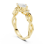 10K Yellow Gold Marquise-Cut Diamond Engagement Infinity Vine Ring