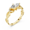 10K Yellow Gold Marquise-Cut Diamond Engagement Infinity Vine Ring
