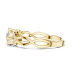 10K Yellow Gold Marquise-Cut Diamond Engagement Infinity Vine Ring
