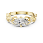 10K Yellow Gold Marquise-Cut Diamond Engagement Infinity Vine Ring