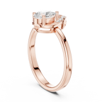 14K White Gold Pear-Cut Open-Halo Solitaire Diamond Engagement Ring