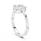 14K White Gold Pear-Cut Open-Halo Solitaire Diamond Engagement Ring
