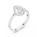14K White Gold Pear-Cut Open-Halo Solitaire Diamond Engagement Ring