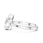 14K White Gold Pear-Cut Open-Halo Solitaire Diamond Engagement Ring