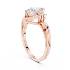 18K Yellow Gold Marquise-Cut Diamond V-Halo Split-Shank Engagement Ring