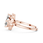 18K Yellow Gold Marquise-Cut Diamond V-Halo Split-Shank Engagement Ring