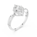 18K Yellow Gold Marquise-Cut Diamond V-Halo Split-Shank Engagement Ring