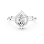 18K Yellow Gold Marquise-Cut Diamond V-Halo Split-Shank Engagement Ring