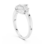 14K Rose Gold Marquise-Cut Diamond Engagement V-Contour Pavé Ring