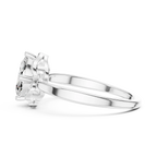 14K Rose Gold Marquise-Cut Diamond Engagement V-Contour Pavé Ring