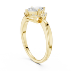 14K Rose Gold Marquise-Cut Diamond Engagement V-Contour Pavé Ring