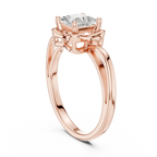 18K White Gold Princess-Cut Diamond Lattice Gallery Engagement Ring