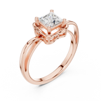 18K White Gold Princess-Cut Diamond Lattice Gallery Engagement Ring