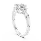 18K White Gold Princess-Cut Diamond Lattice Gallery Engagement Ring