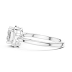 18K White Gold Princess-Cut Diamond Lattice Gallery Engagement Ring