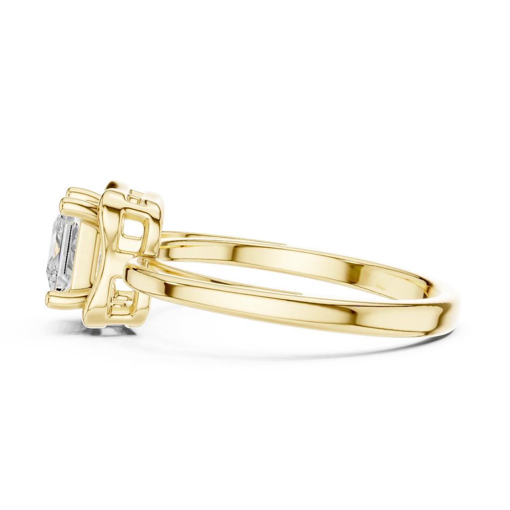 18K White Gold Princess-Cut Diamond Lattice Gallery Engagement Ring